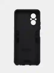Черный чехол для Realme C67 (Реалми С67) противоударный, с металлической подставкой кольцом