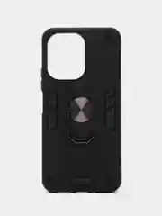 Черный чехол Xiaomi Redmi 13C / Poco C65 противоударный, с металлической подставкой кольцом