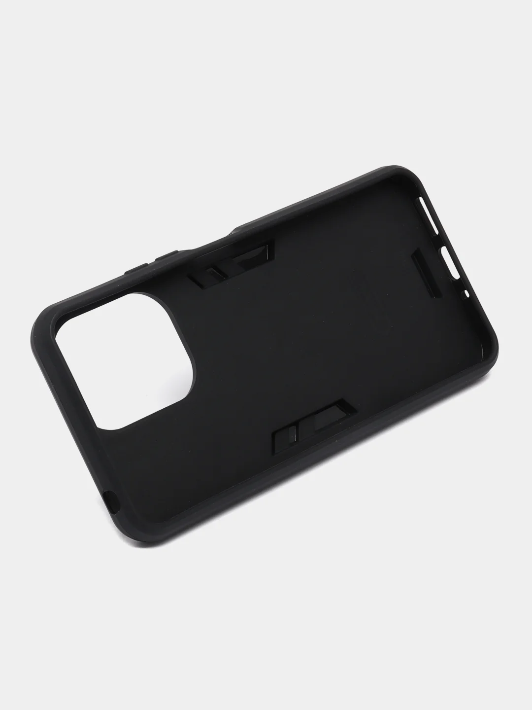 Черный чехол Xiaomi Redmi 13C / Poco C65 противоударный, с металлической подставкой кольцом