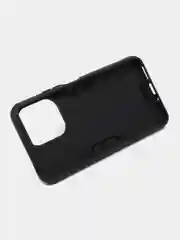 Черный чехол Xiaomi Redmi 13C / Poco C65 противоударный, с металлической подставкой кольцом
