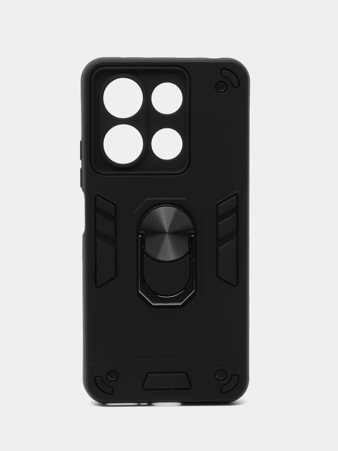 Синий чехол Xiaomi Redmi Note 13 4G противоударный, с металлической подставкой кольцом