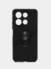 Синий чехол Xiaomi Redmi Note 13 4G противоударный, с металлической подставкой кольцом