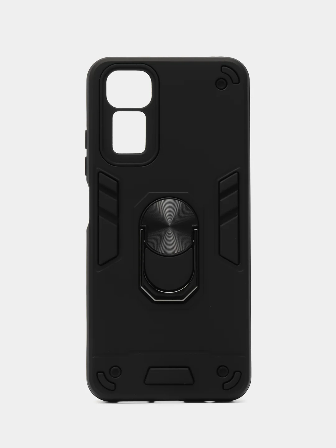 Черный чехол Xiaomi Redmi Note 12S противоударный, с металлической подставкой кольцом