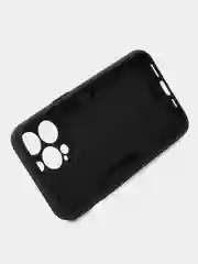 Черный чехол iPhone 13 Pro (Айфон 13 Про) противоударный, с металлической подставкой кольцом