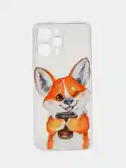 Бронзовый силиконовый чехол на Xiaomi Redmi 12 / Редми 12 прозрачный, с рисунком, защита камеры