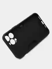 Черный чехол iPhone 13 Pro Max (Айфон) противоударный, с металлической подставкой кольцом