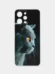 Тёмно-серый силиконовый чехол на Xiaomi Redmi 12 / Редми 12 прозрачный, с рисунком, защита камеры