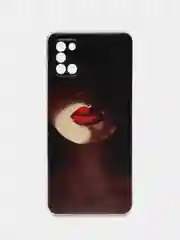 Фиолетовый чехол на Samsung Galaxy A31 / Самсунг А 31 прозрачный, с рисунком, защита камеры