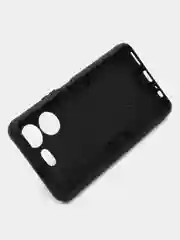 Черный чехол для Tecno Pova 5 Pro 5G противоударный, с металлической подставкой кольцом