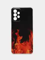 Оливковый чехол на Samsung Galaxy A23 / Самсунг А23 прозрачный, с рисунком, защита камеры