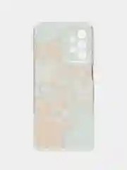Светло-оранжевый чехол на Samsung Galaxy A23 / Самсунг А23 прозрачный, с рисунком, защита камеры