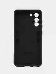 Синий чехол для Samsung Galaxy S21 FE противоударный, с металлической подставкой кольцом