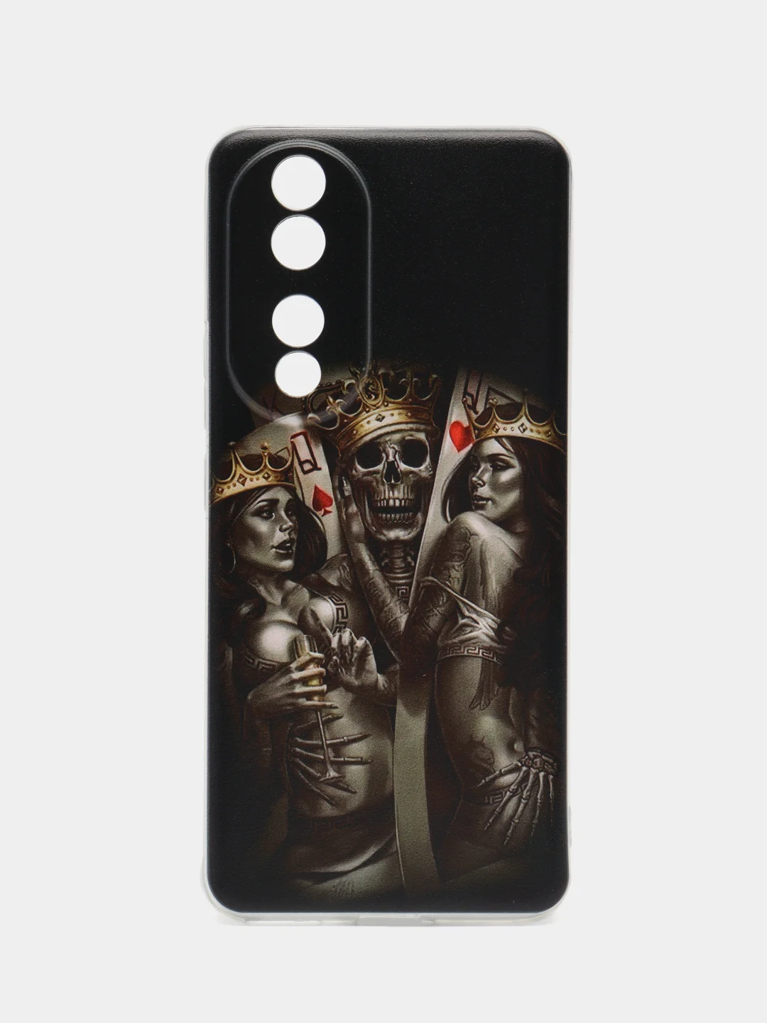 Оливковый силиконовый чехол на Honor 90 / Хонор 90 прозрачный, с рисунком, защита камеры