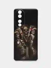 Оливковый силиконовый чехол на Honor 90 / Хонор 90 прозрачный, с рисунком, защита камеры
