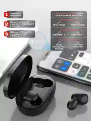 Угольный наушники Беспроводные  MiPods A6S   Bluetooth