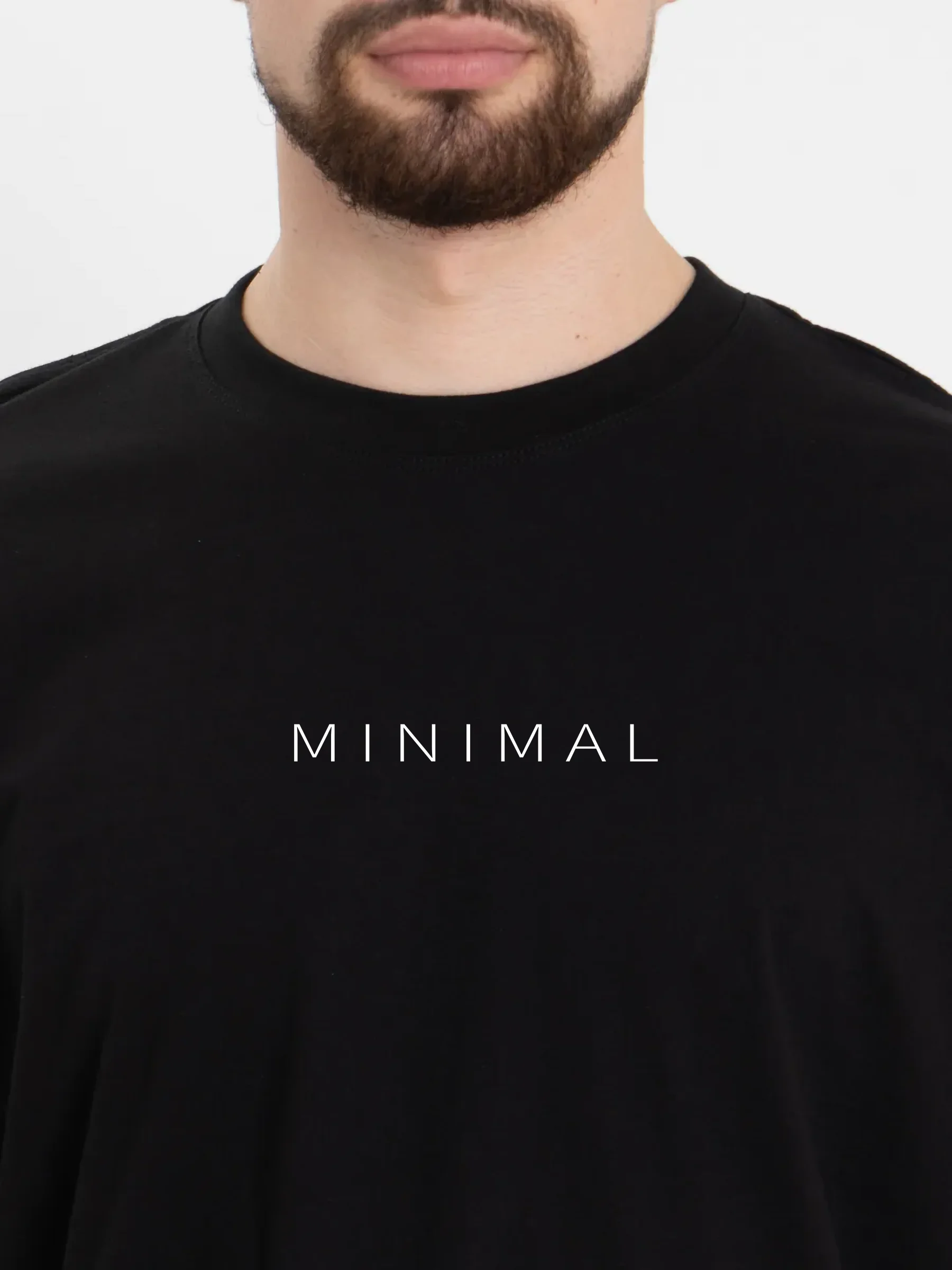 Черный футболка оверсайз "Minimal", унисекс, oversize, T-Shirt с принтом, хлопок