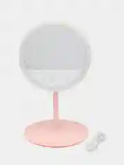 Розовый зеркало сенсорное настольное с подсветкой LED