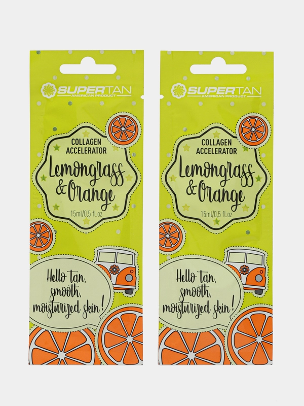 Саше 1штука и 2шт SuperTan Lemongrass Orange крем для загара 1шт=15мл