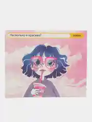 Сиреневый открытка для подарка, для цветов, разные рисунки, 8,8 х 10,7 см