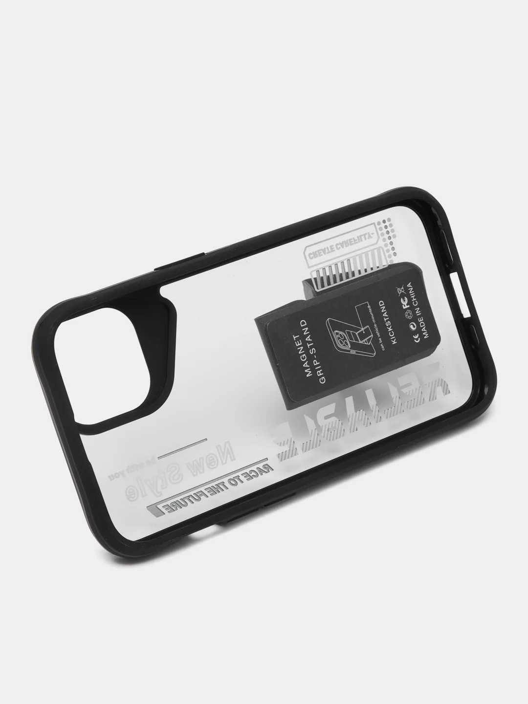 Черный чехол с подставкой на iPhone 13 (Айфон 13)