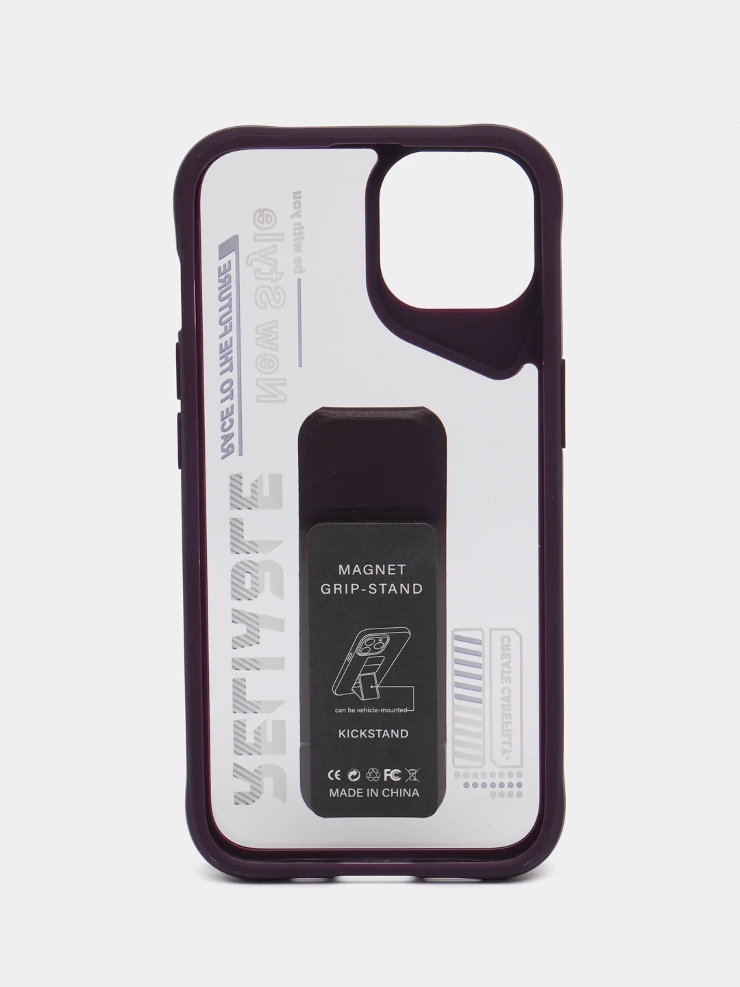 Фиолетовый чехол с подставкой на iPhone 13 (Айфон 13)