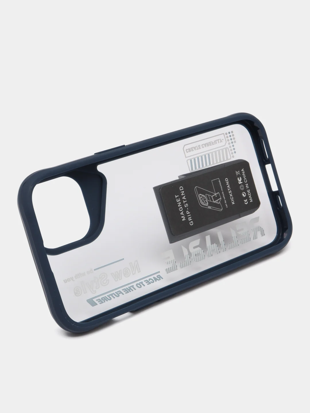 Темно-синий чехол с подставкой на iPhone 14 (Айфон 14)