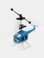 Синий радиоуправляемый детский вертолет Induction Helicopter с пультом управления