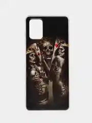 Оливковый чехол на Samsung Galaxy A71 4G / Самсунг А71 4G прозрачный, с рисунком, защита камеры