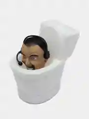 Белый мялка сквиш антистресс Скибиди туалет Skibidi, голова из унитаза тянучка