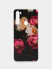 Кораллово-розовый чехол на Xiaomi Redmi Note 8T / Сяоми Редми Нот 8T прозрачный, с рисунком, защита камеры