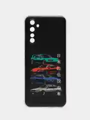 Хром силиконовый чехол на Realme 6 Pro / Реалми 6 Про прозрачный, с рисунком, защита камеры