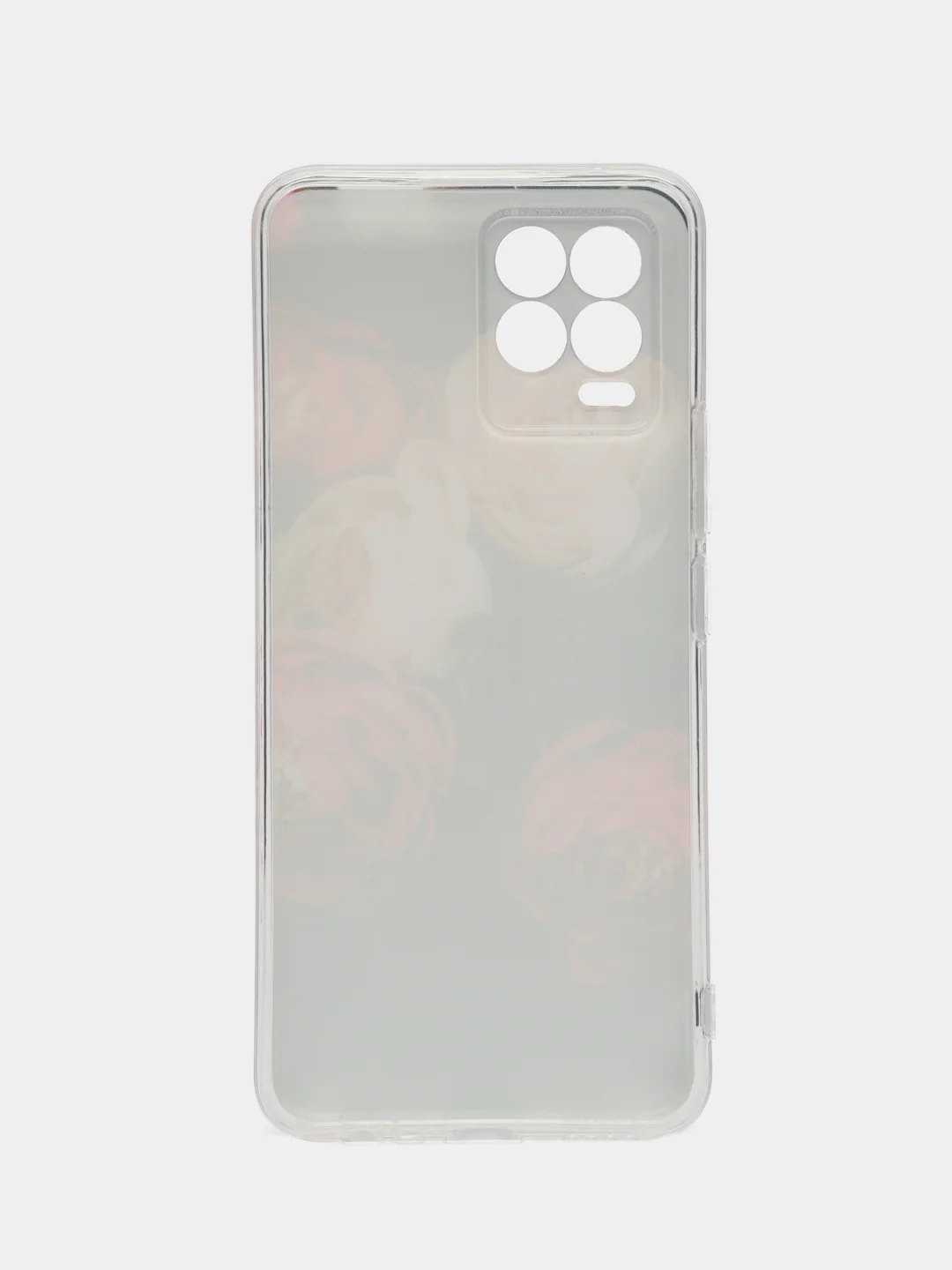 Кораллово-розовый чехол на Oppo Realme 8/8 Pro / Реалми 8/8 Про прозрачный, с рисунком, защита камеры
