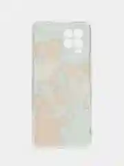 Светло-оранжевый чехол на Oppo Realme 8/8 Pro / Реалми 8/8 Про прозрачный, с рисунком, защита камеры