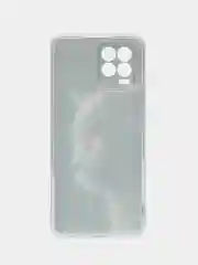 Сиреневый чехол на Oppo Realme 8/8 Pro / Реалми 8/8 Про прозрачный, с рисунком, защита камеры