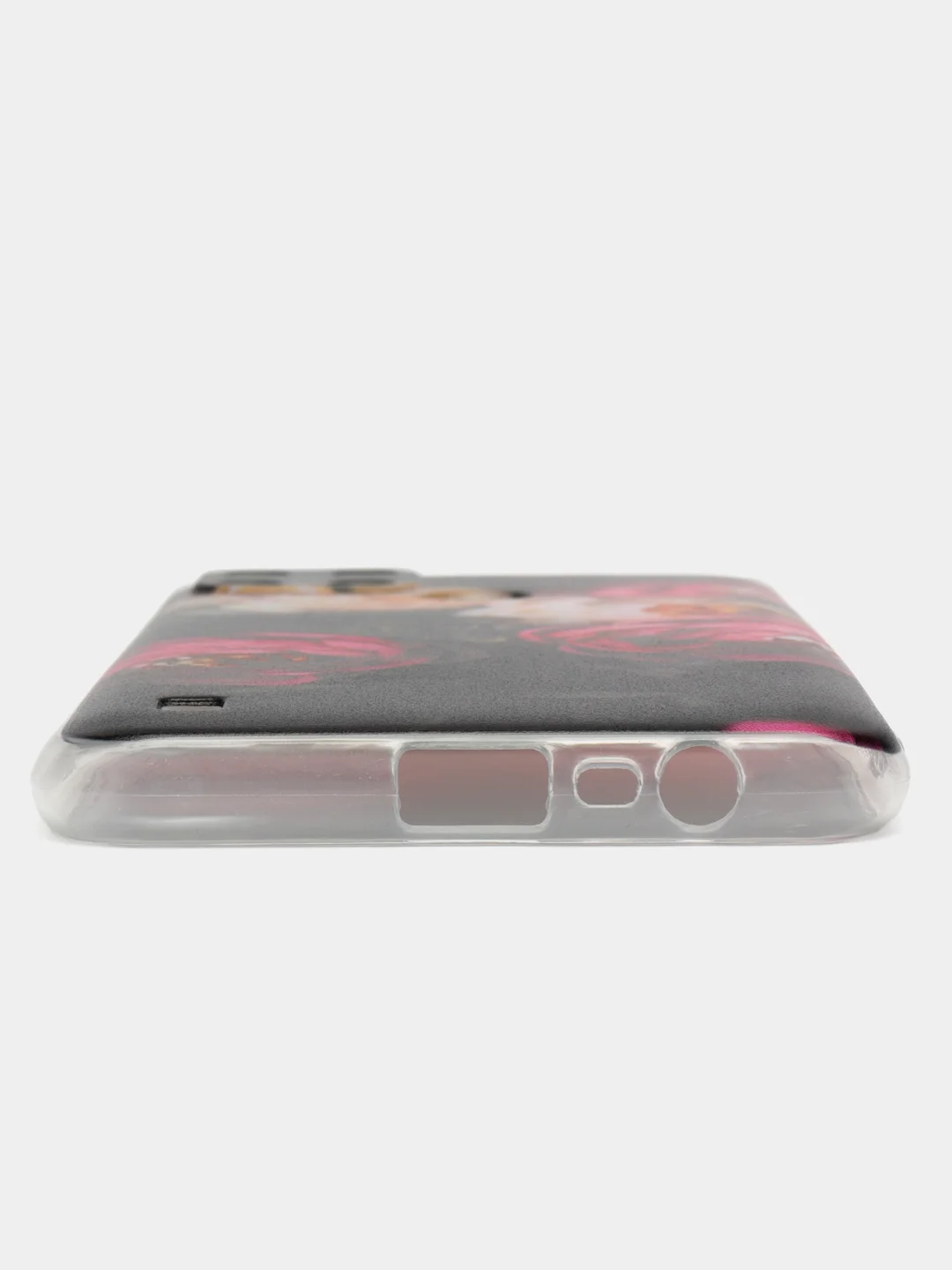 Кораллово-розовый чехол на Oppo Realme C21Y/C25Y / Реалми C21Y/C25Y прозрачный, с рисунком, защита камеры