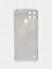 Кораллово-розовый чехол на Oppo Realme C21Y/C25Y / Реалми C21Y/C25Y прозрачный, с рисунком, защита камеры