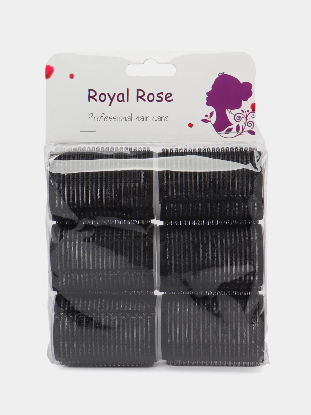 Черный бигуди-липучка д 40мм 6 шт. Royal Rose