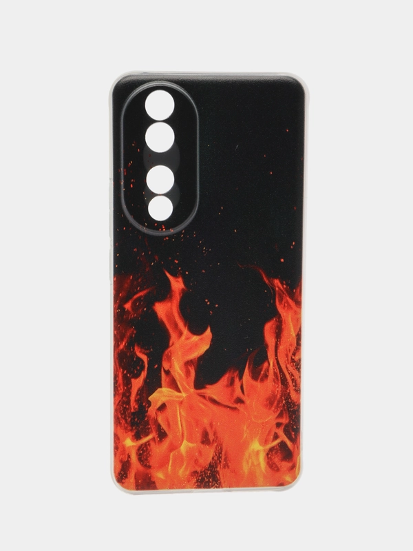Силиконовый чехол на Honor 90 / Хонор 90 прозрачный, с рисунком, защита камеры