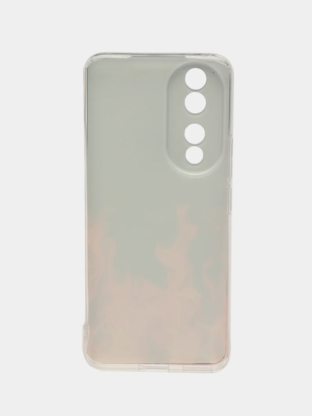 Оливковый силиконовый чехол на Honor 90 / Хонор 90 прозрачный, с рисунком, защита камеры