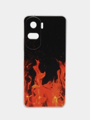 Силиконовый чехол на Honor 90 Lite / Хонор 90 Лайт прозрачный, с рисунком, защита камеры