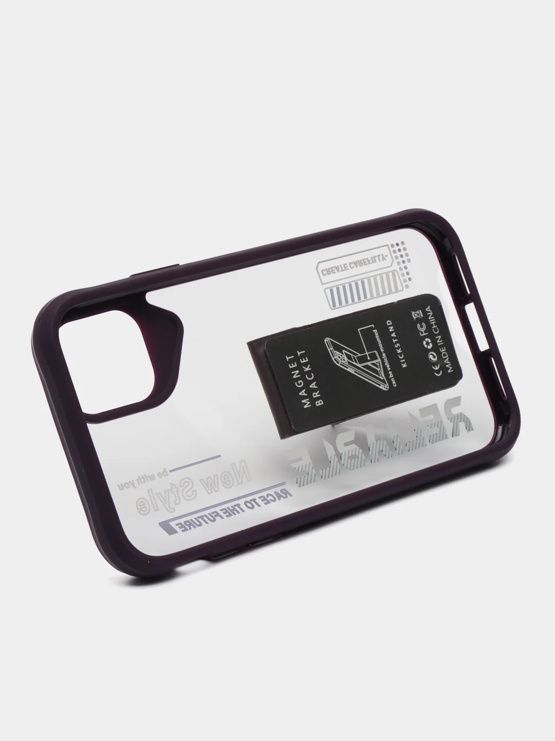Фиолетовый чехол с подставкой на iPhone 11 (Айфон 11)