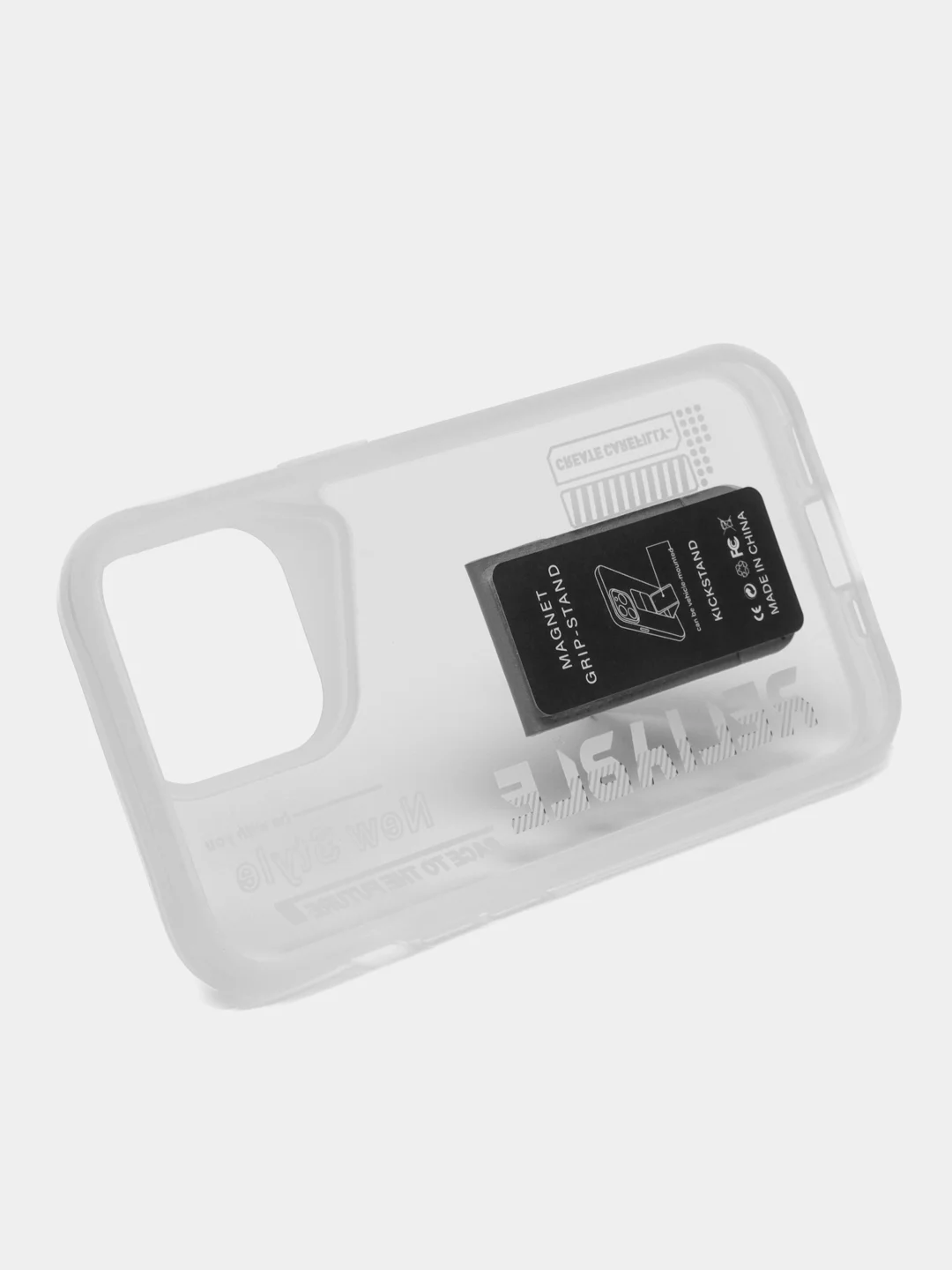 Белый чехол с подставкой на iPhone 13 Pro (Айфон 13 Про)