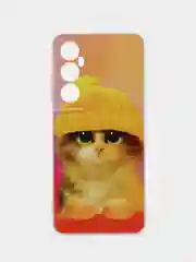 Желтый силиконовый чехол на Realme C65 / Реалми С65 прозрачный, с рисунком, защита камеры