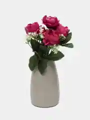 Багровый искусственные цветы: пионы, розы, осока, растения, зелень