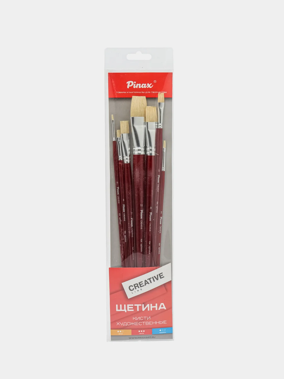 Набор кистей "creative line" щетина 7 шт. ПЛОСКИЕ