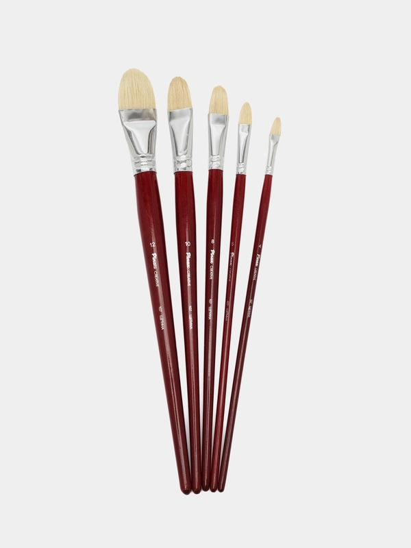 Набор кистей "creative line" кисть щетина 5 шт. Плоскоовальные кисти для рисования