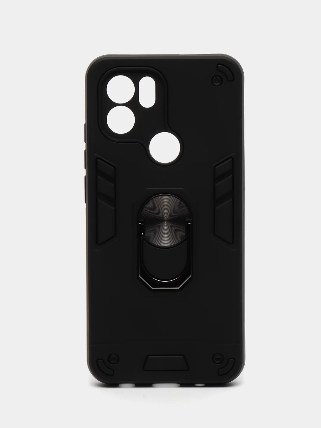 Черный чехол для Xiaomi Redmi A1+/A2+/Poco C51 противоударный, с подставкой кольцом, с магнитом
