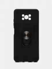 Синий чехол Xiaomi Poco X3 NFS/X3/X3 Pro Proпротивоударный, с металлической подставкой кольцом