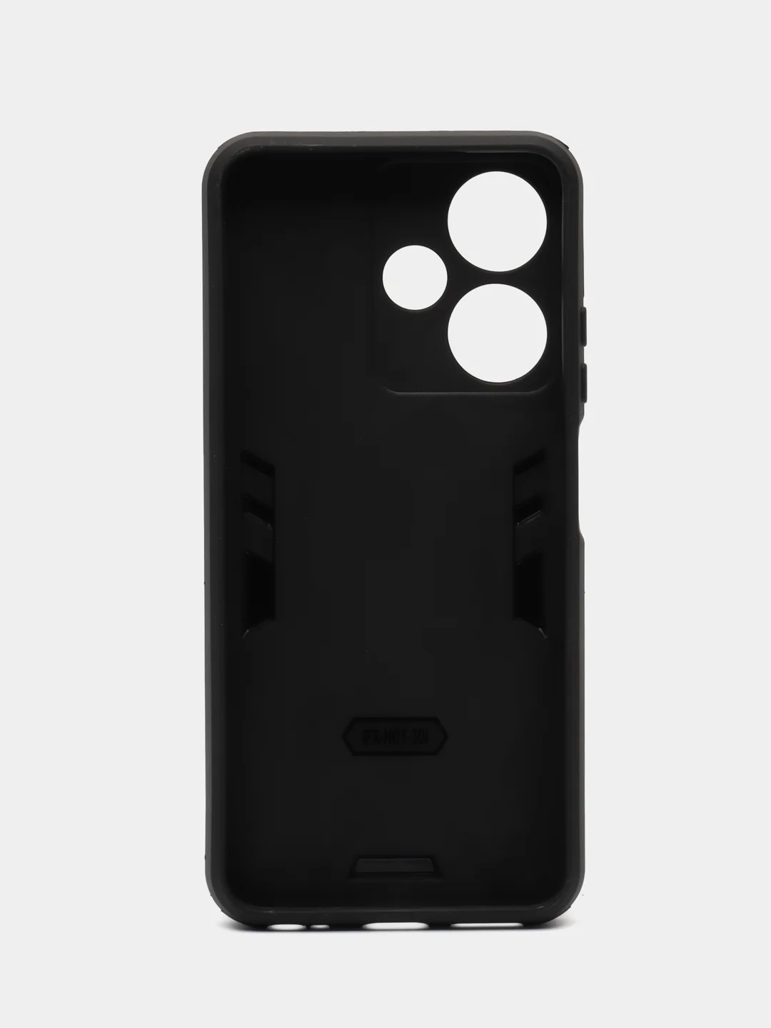 Черный чехол для Infinix HOT 30i (Хот 30 ай) противоударный, с металлической подставкой кольцом
