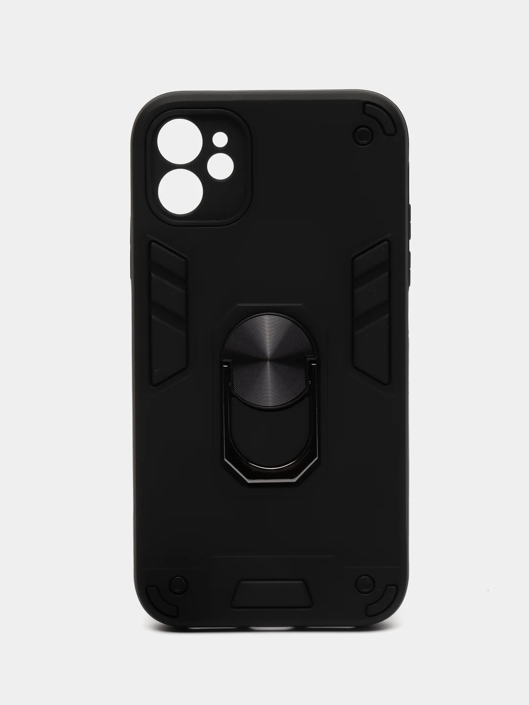Синий чехол iPhone 11 (Айфон 11) противоударный, с металлической подставкой кольцом